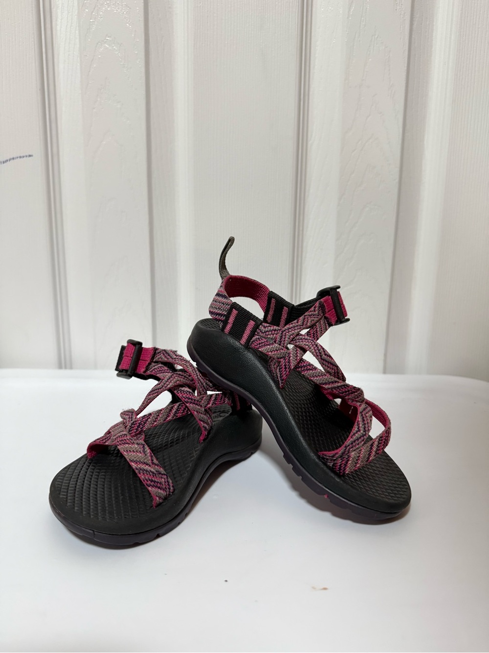 Chaco Kids Pink and Black Strappy Outdoor Sandals